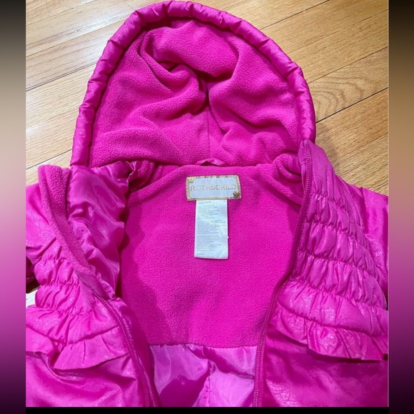Rothschild Baby Bunting Size 6-9 M Bright Pink Ruffles Fleece Lined EXCELLENT - Picture 10 of 10